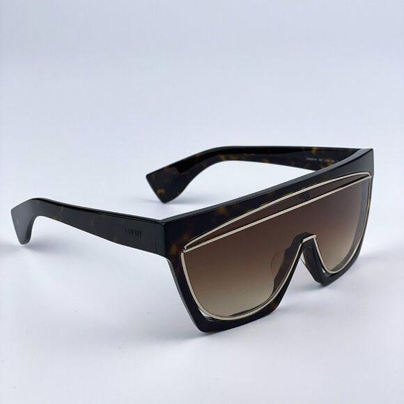 NEW Loewe LW40012F FILIPA MASK 52F Shiny Havana Brown Shield Women Sunglasses - Picture 6 of 10